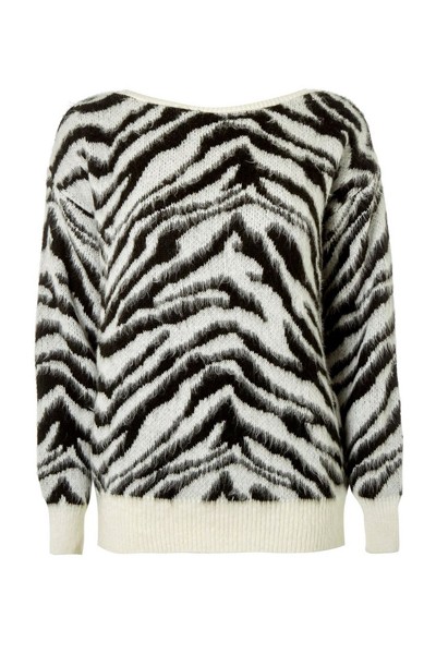 Brushed Zebra Print Jumper