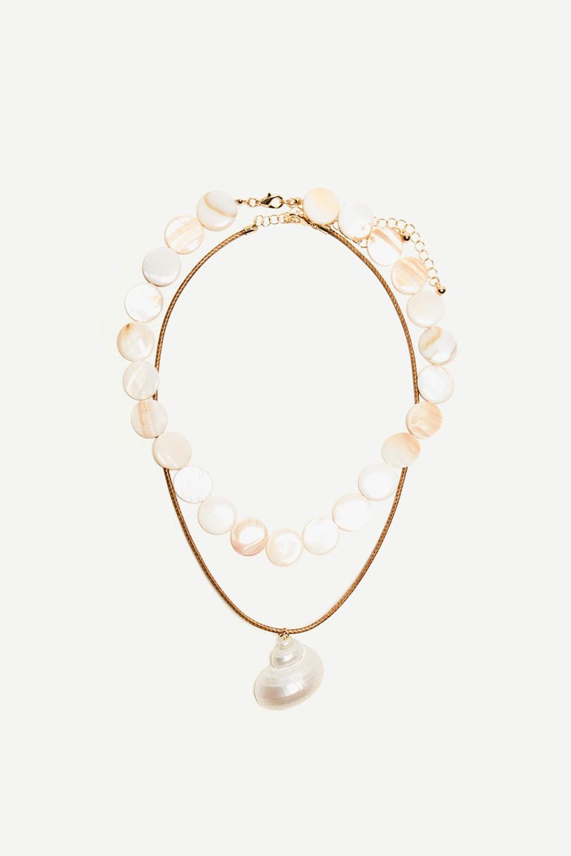Mother-Of-Pearl Necklace With Pendant from Bershka