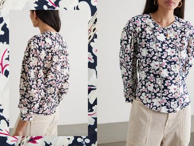 Ditta Lace-Trimmed Floral-Print Cotton Blouse, £355 | Isabel Marant Etoile