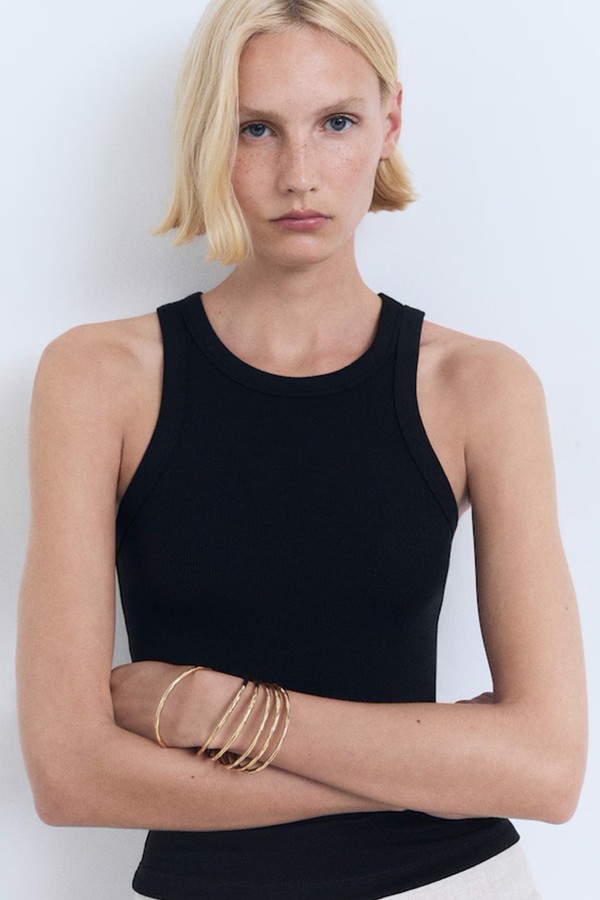 Ribbed Cotton-Blend Top from Mango