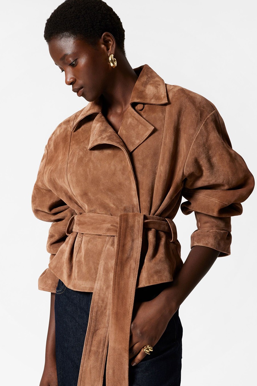 Belted Suede Jacket