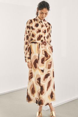 Limited Edition Giraffe Print Silk Dres from Massimo Dutti