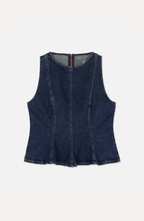 Denim Peplum Top