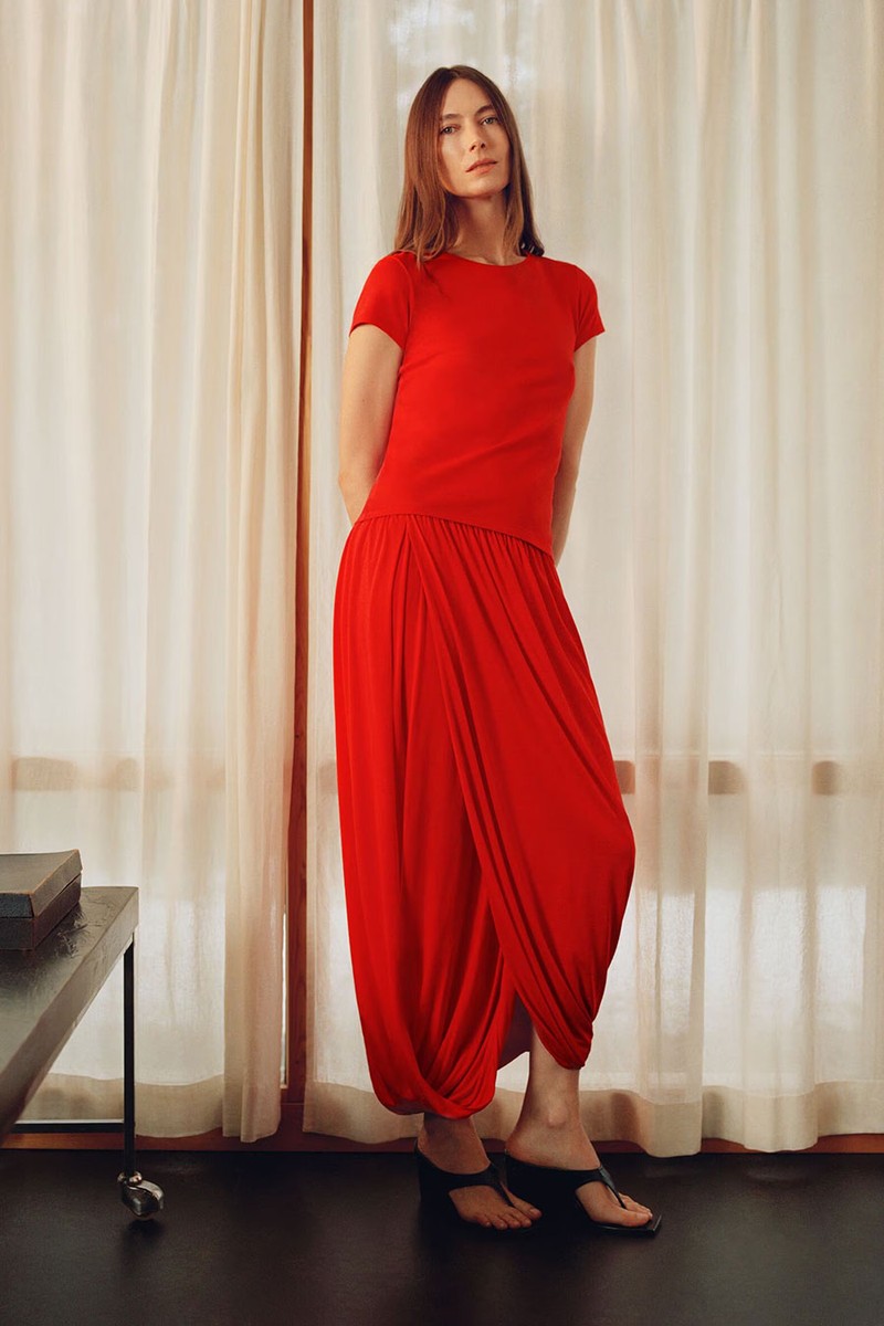 Draped Midi Skirt