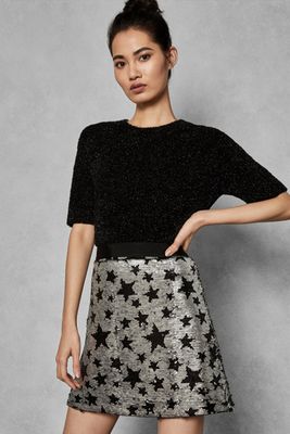 KHLOY 2-Way Sequin Star Mini Skirt