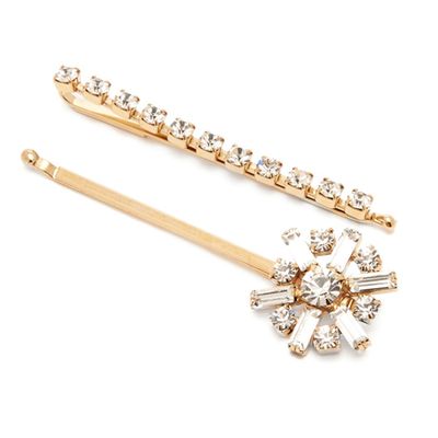 Crystal-Embellished Hair Slide Set from Michela Panero