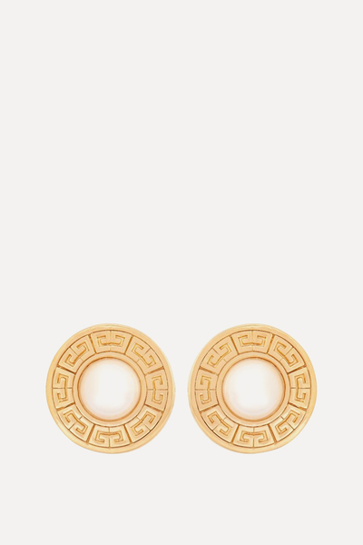 Gold Plated Round Givenchy Earrings from Susan Caplan x Relove