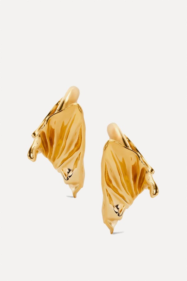 Pleated Fan Hoop Earrings from Loewe