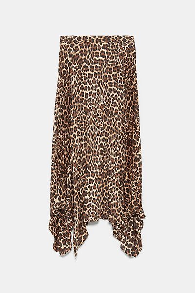 Pleated Animal Print Skirt from Zara 