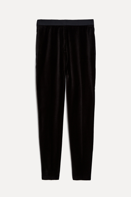Velvet Slim Fit Ankle Grazer Trousers from M&S Collection