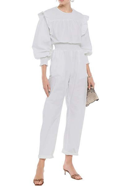 Ruffle Shirred Poplin Jumpsuit from Philosophy Di Lorenzo Serafini