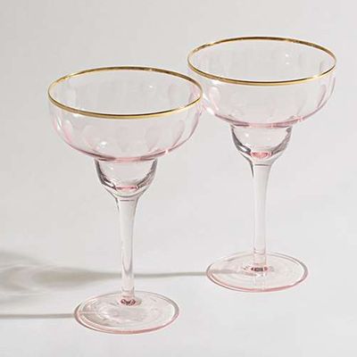 Mila Pink Margarita Glasses Set Of Two from Oliver Bonas