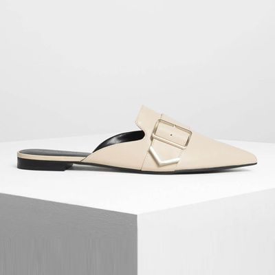 Metallic Detail Pointed Mules from Charles & Keith