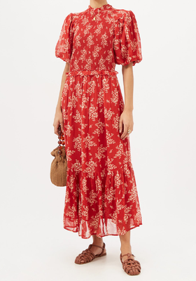 Alessia Floral-Print Smocked Georgette Dress from Sea
