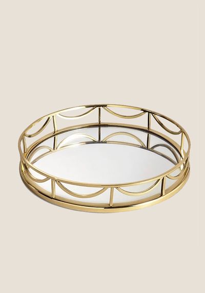 Deco Mirrored Round Tray