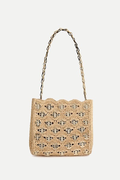 1969 Embellished Raffia Shoulder Bag from Rabanne 