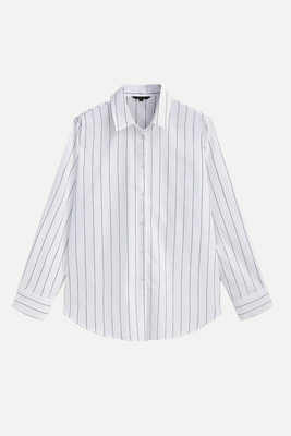 Wide Striped Cotton Blend Shirt from Massimo Dutti
