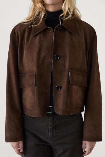 Suede Leather Jacket With Pockets