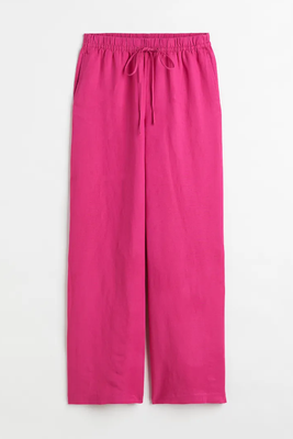 Wide Linen Blend Trousers from H&M