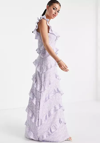 Purple Tiered Maxi Dress from Pretty Lavish 