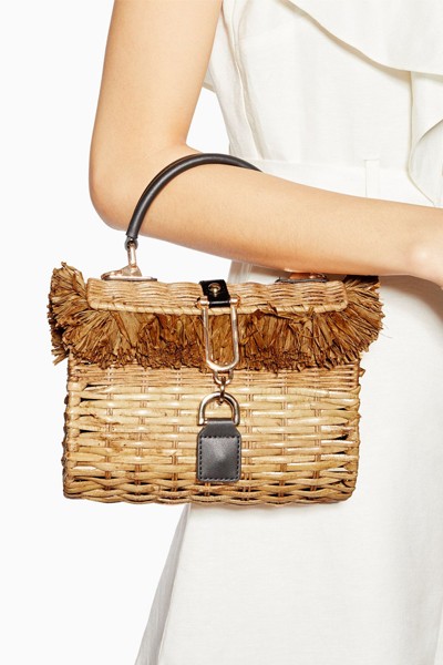 Fringe Straw Shoulder Bag