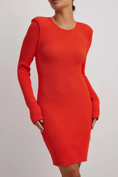 Knitted Ribbed Mini Dress