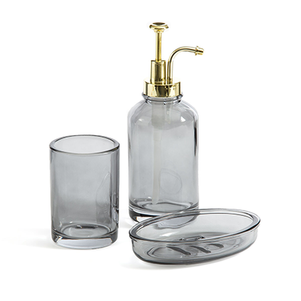 Lisia Smoked Glass Bathroom Set