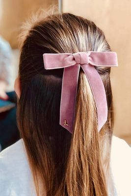 Children's 'Grace' Velvet Hair Bow With Monogram, £16 | Tayla Tayla