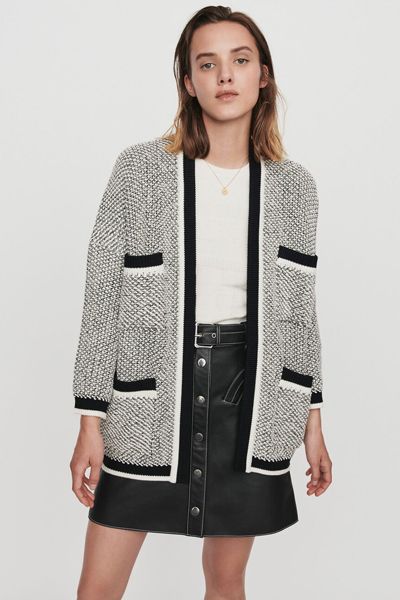 Cardigan With Contrast Stripes