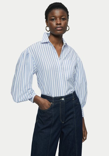 Cotton Poplin Stripe Shirt