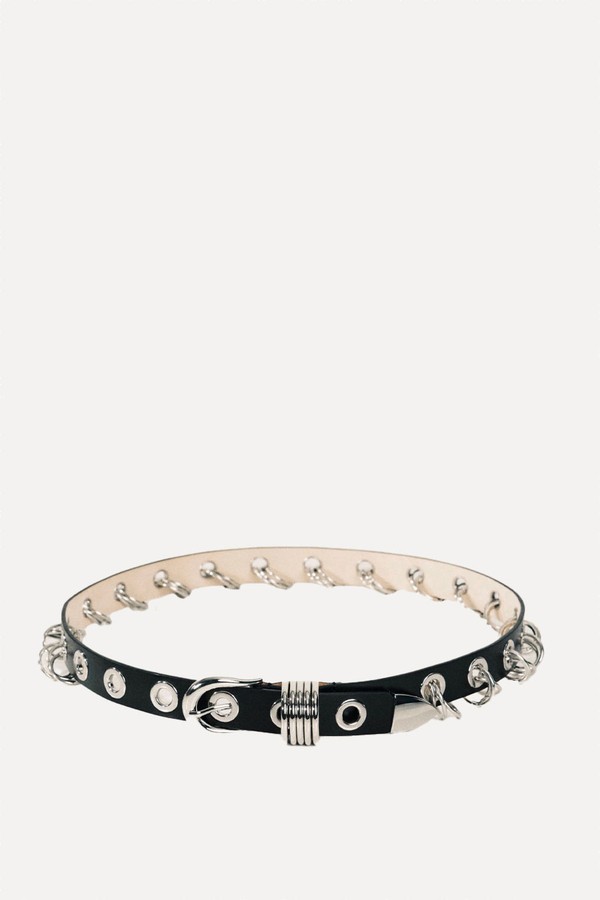 Revenge Embellished Leather Belt from DÉHANCHE