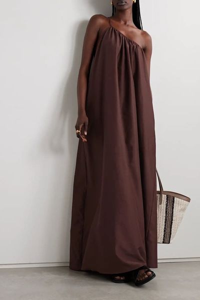   One-Shoulder Organic Cotton And Silk-Blend Maxi Dress from Matteau