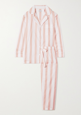 Striped Cotton-Voile Pajama Set from Honna
