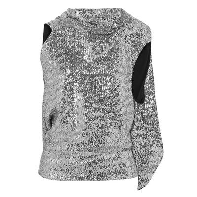 Eugene Open-Back Draped Sequined Crepe Top from Roland Mouret