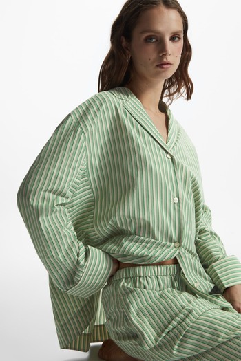 Camp-Collar Striped Pyjama Shirt from COS