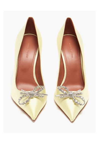 Rosie Crystal Bow Silk Satin Pumps from Amina Muaddi