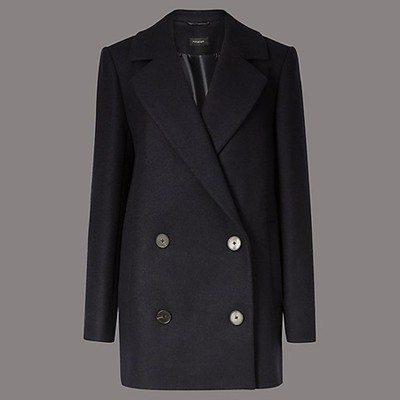  Wool Rich Double Breasted Peacoat