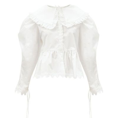 Lisi Exaggerated-Collar Ruffled Cotton Blouse, £260 | Horror Vacui