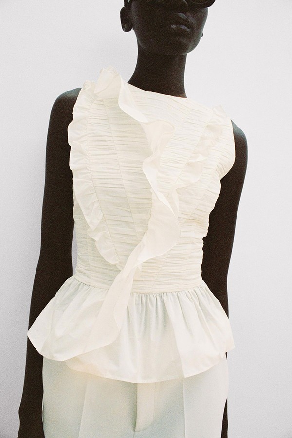 Draped Top With Ruffles