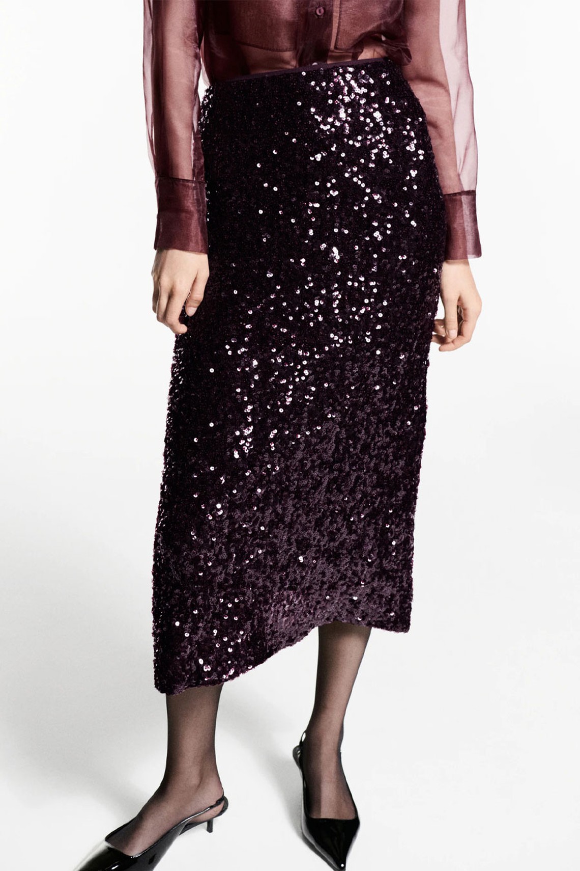 Sequin Midi Skirt from Mango