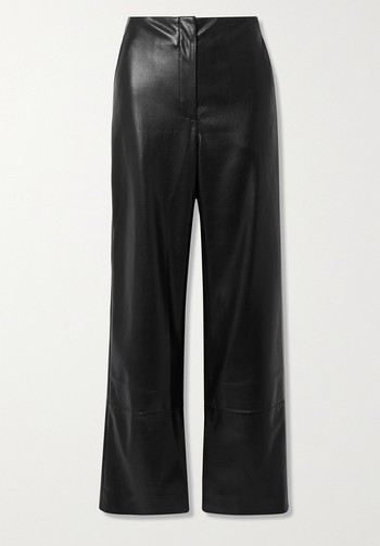 Rhyan Vegan Leather Straight-Leg Pants from Nanushka