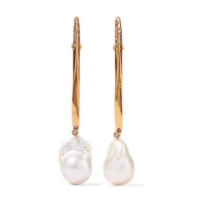 Gold-Tone Pearl Earrings from Alexander McQueen