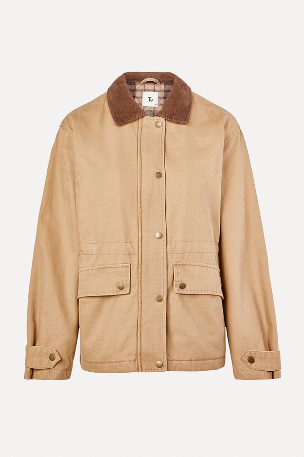 Contrast Collared Barn Jacket from Tu