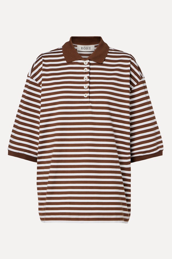 Striped Oversized Cotton Polo Shirt from Róhe