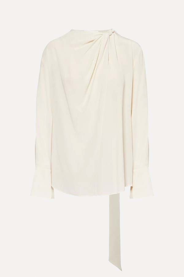 Crepe De Chine Top With Twist Scarf from Victoria Beckham