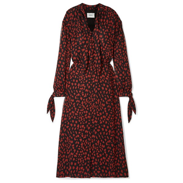 Pussy-Bow Printed Midi Dress from Nanushka
