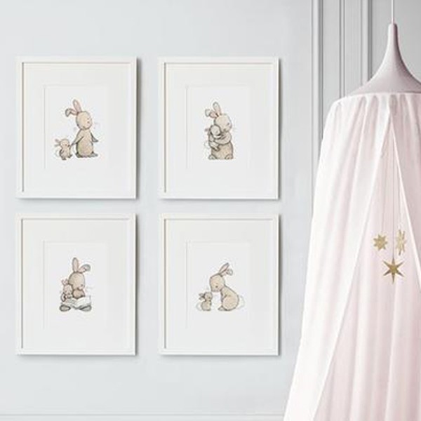 Set of 4 Unframed Bunny Love Prints from Dasiy and Bump