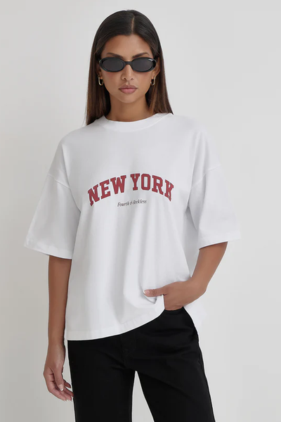 White New York T-Shirt- Macy from 4th & Reckless