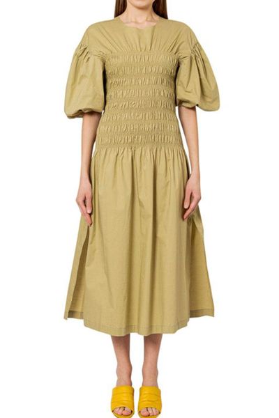 Flared Midi-Dress With Ruffled Detail