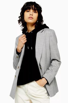 Grey Double Breasted Blazer from Topshop
